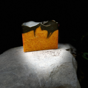 Activated charcoal and annatto seed powder custom soap. Old Factory Soap Hot Springs North Carolina