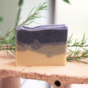 Gradient activated charcoal custom soap. Handmade by old factory soap in hot springs north carolina